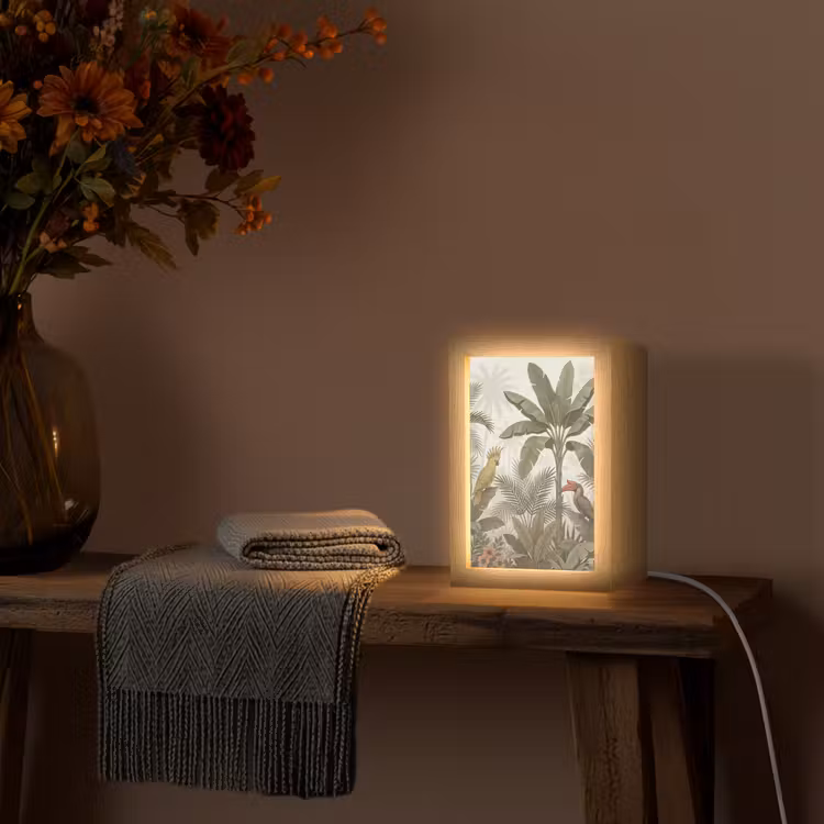 Gepersonaliseerde lightbox - Vogel - Jungle - Tropisch - Illustratie - Groen — 3