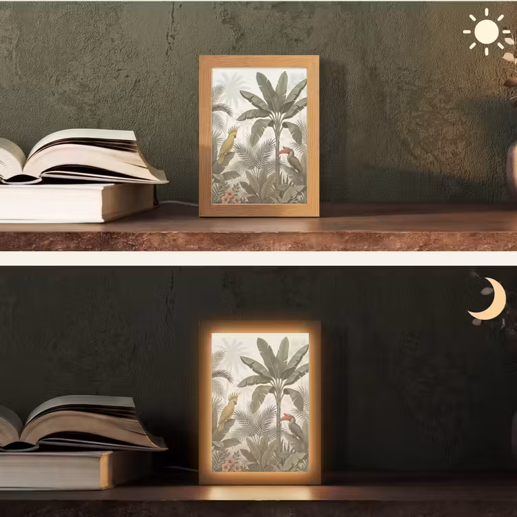 Gepersonaliseerde lightbox - Vogel - Jungle - Tropisch - Illustratie - Groen — 5