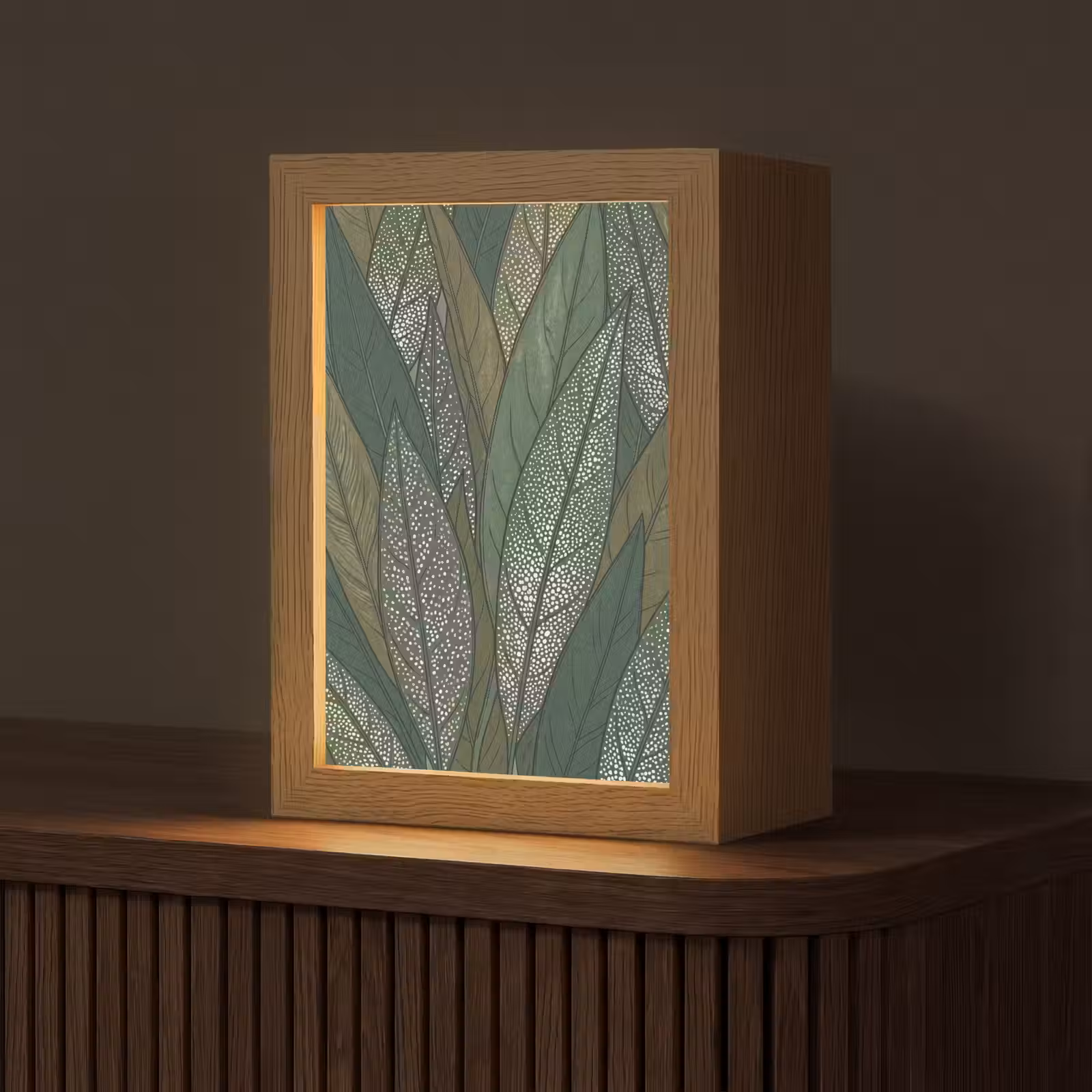 Gepersonaliseerde lightbox - Bladeren - Patroon - Gestippeld - Natuur - Groen — 1