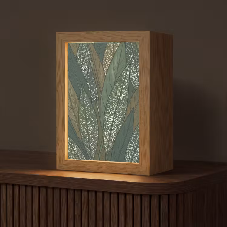 Gepersonaliseerde lightbox - Bladeren - Patroon - Gestippeld - Natuur - Groen — 1