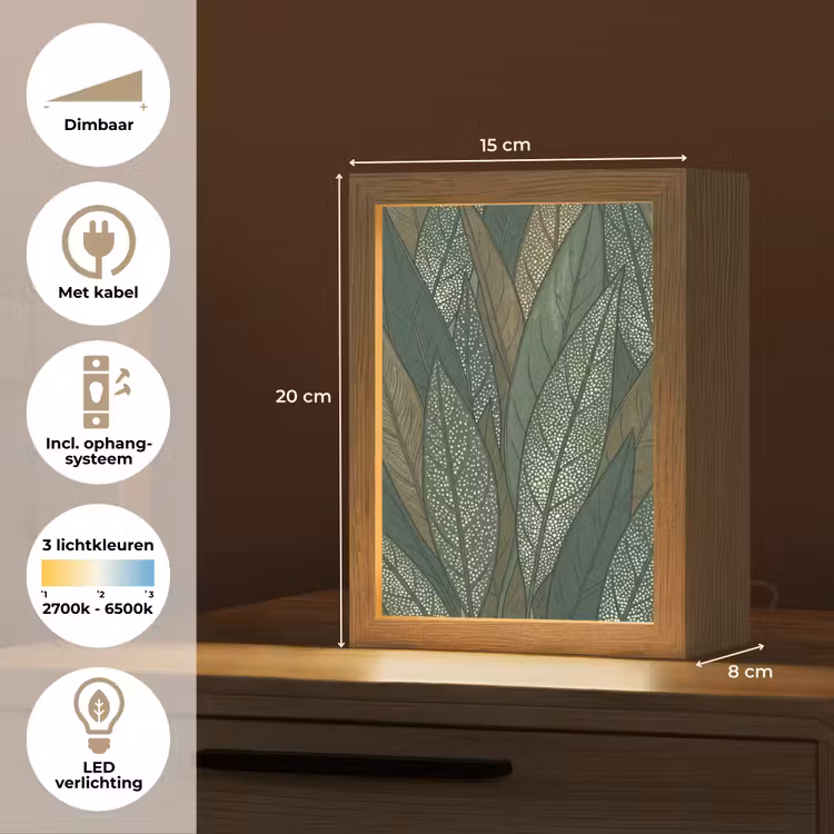 Gepersonaliseerde lightbox - Bladeren - Patroon - Gestippeld - Natuur - Groen — 7