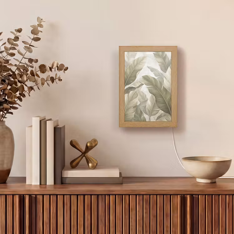Gepersonaliseerde lightbox - Bladeren - Tropisch - Natuur - Abstract - Beige — 4
