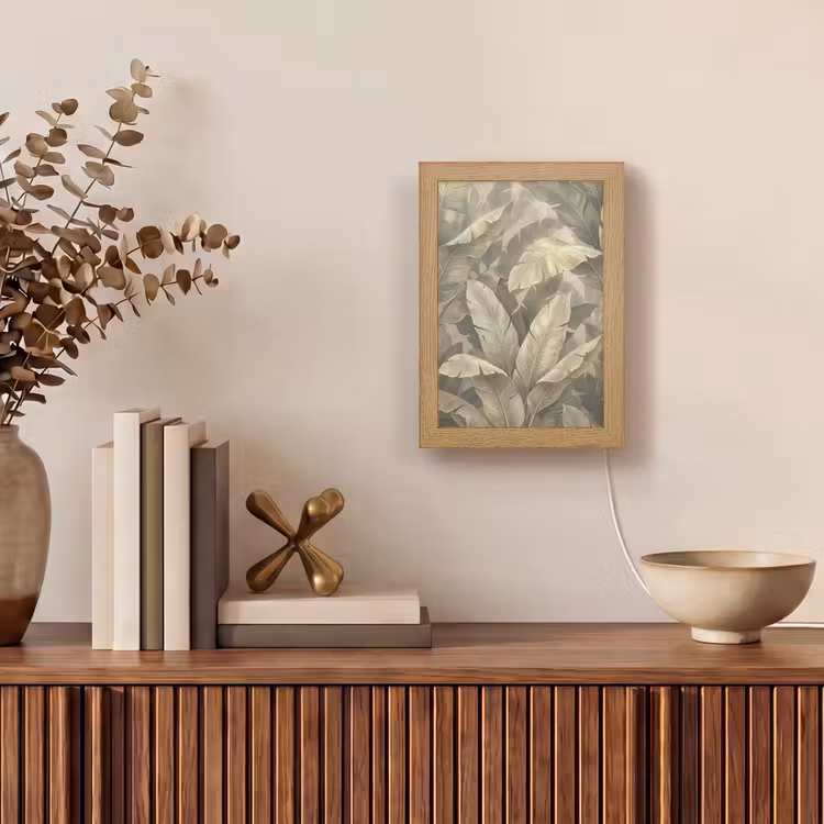 Gepersonaliseerde lightbox - Bladeren - Tropisch - Natuur - Modern - Beige — 4