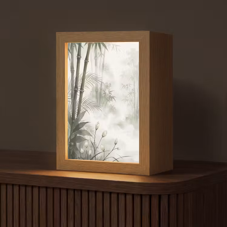 Gepersonaliseerde lightbox - Bloemen - Knop - Tuin - Illustratie - Wit — 1