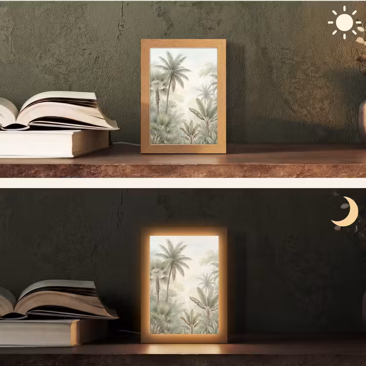 Gepersonaliseerde lightbox - Natuur - Tropisch bos - Landschap - Aquarel - Groen — 5