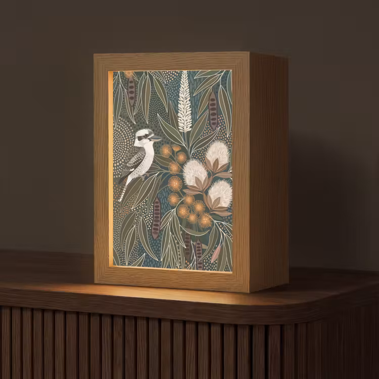 Gepersonaliseerde lightbox - Vogel - Bladeren - Natuur - Illustratie - Groen — 1