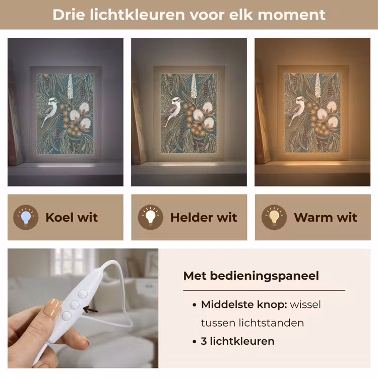 Gepersonaliseerde lightbox - Vogel - Bladeren - Natuur - Illustratie - Groen — 6