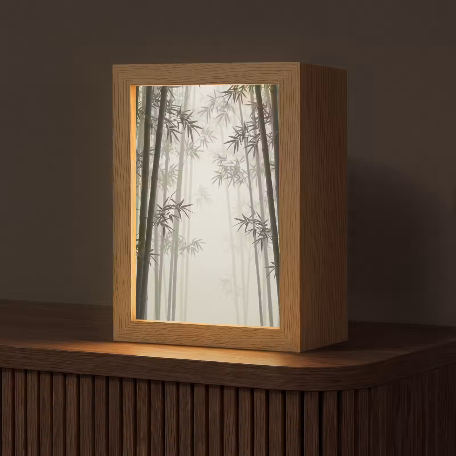 Gepersonaliseerde lightbox - Bamboe - Bos - Mist - Natuur — 1