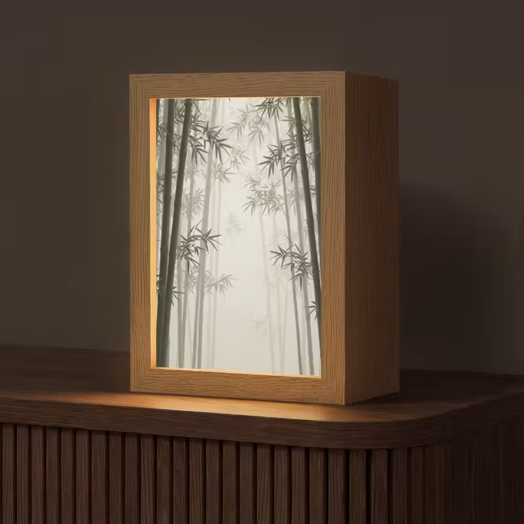 Gepersonaliseerde lightbox - Bamboe - Bos - Mist - Natuur — 1