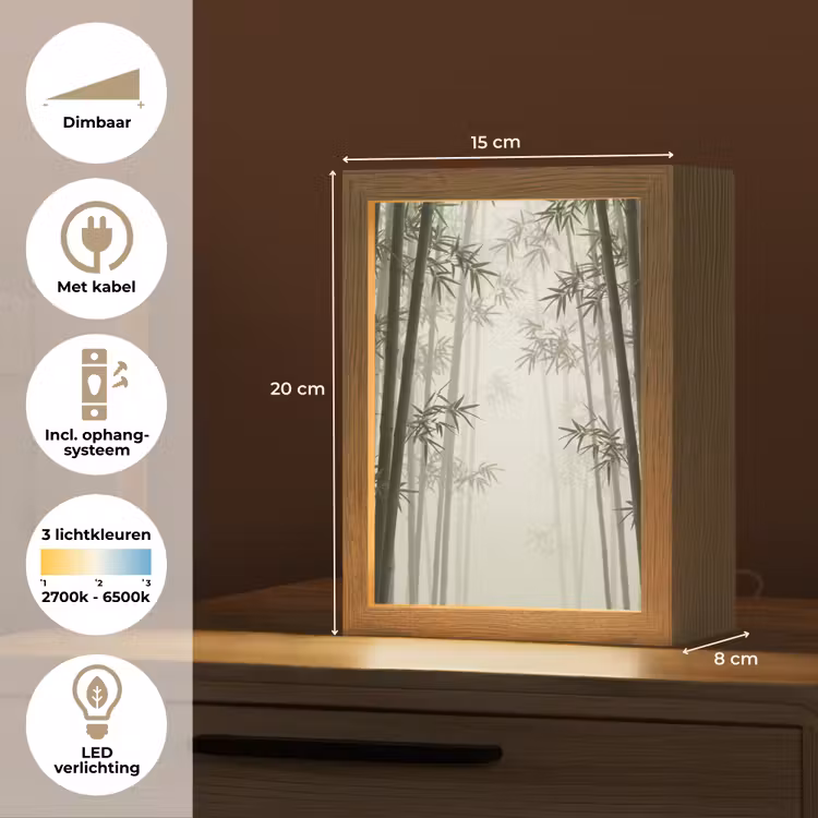 Gepersonaliseerde lightbox - Bamboe - Bos - Mist - Natuur — 7