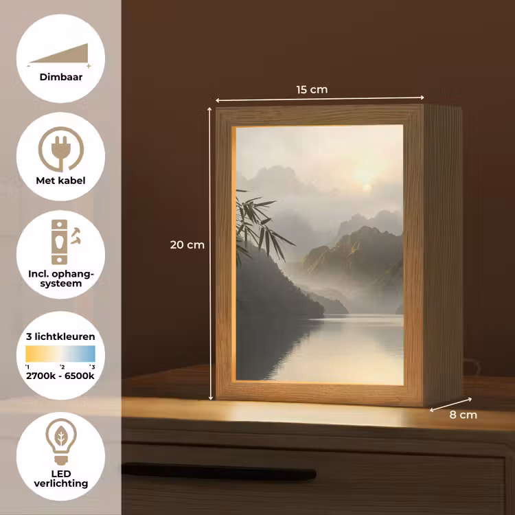 Gepersonaliseerde lightbox - Bergen - Water - Mist - Natuur - Landschap — 7