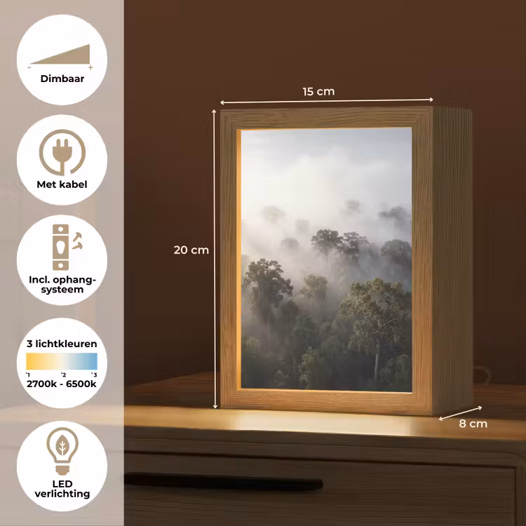 Gepersonaliseerde lightbox - Bos - Mist - Natuur - Groen — 7