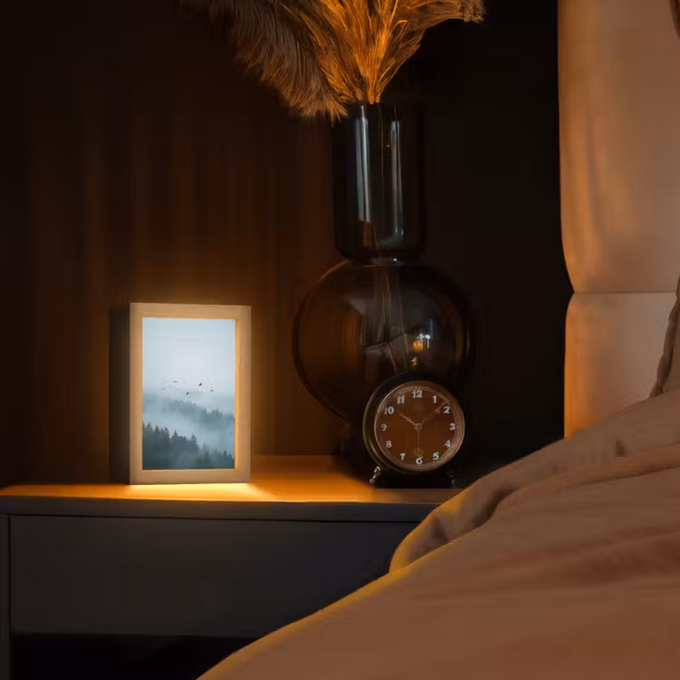 Gepersonaliseerde lightbox - Bos - Mist - Vogels - Natuur - Groen — 2
