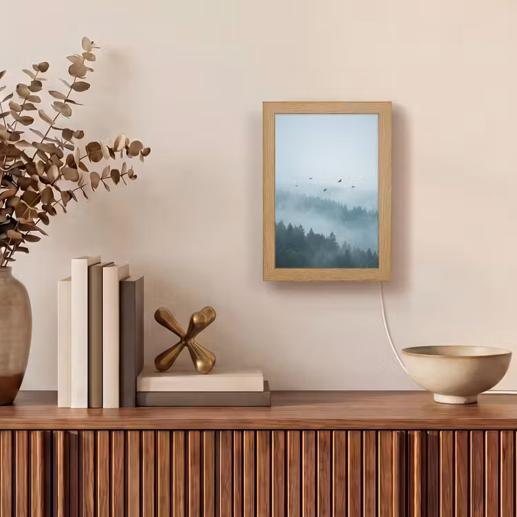 Gepersonaliseerde lightbox - Bos - Mist - Vogels - Natuur - Groen — 4