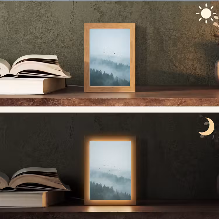 Gepersonaliseerde lightbox - Bos - Mist - Vogels - Natuur - Groen — 5