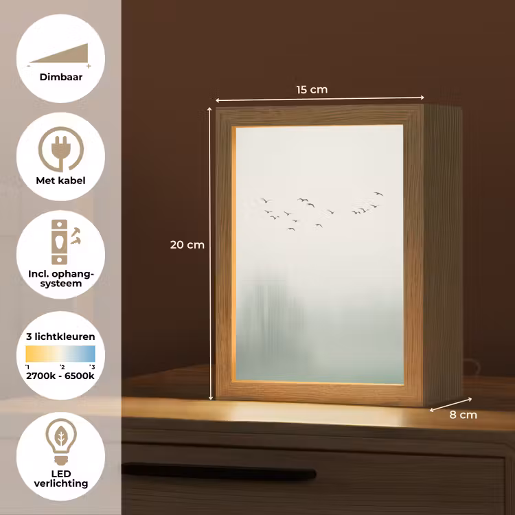 Gepersonaliseerde lightbox - Vogel - Vlucht - Natuur - Minimalistisch — 7