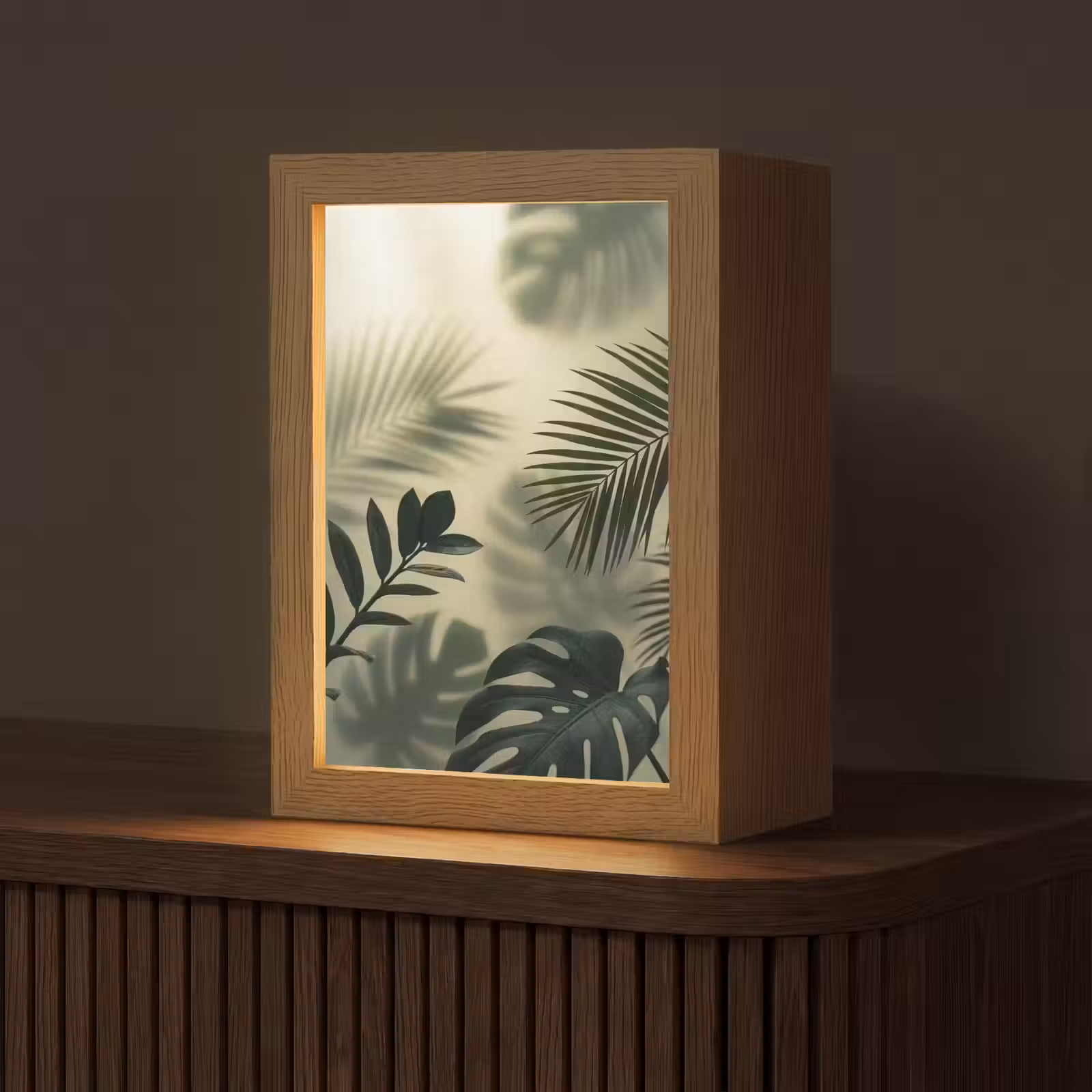 Gepersonaliseerde lightbox - Planten - Bladeren - Schaduwen - Groen - Modern — 1