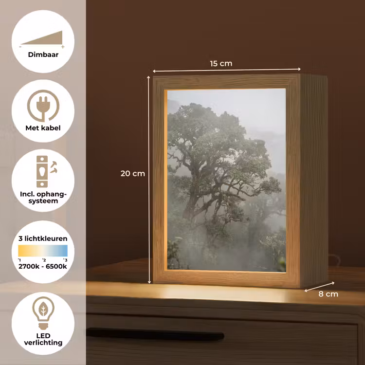 Gepersonaliseerde lightbox - Boom - Mistig - Bos - Groen - Natuur — 7