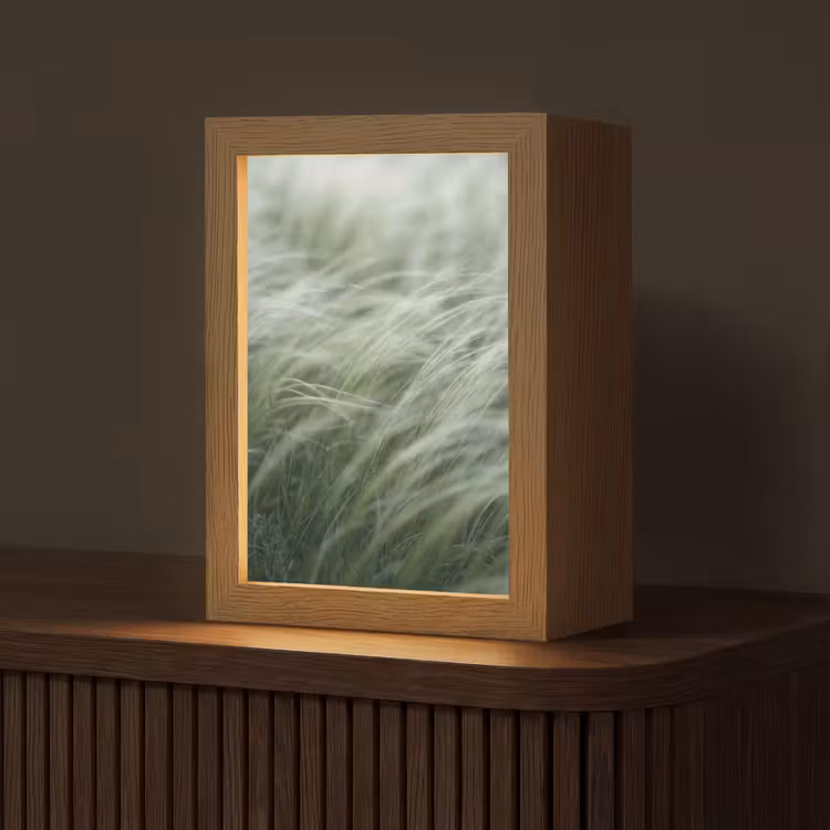 Gepersonaliseerde lightbox - Gras - Wazig - Natuur - Groen - Zacht — 1