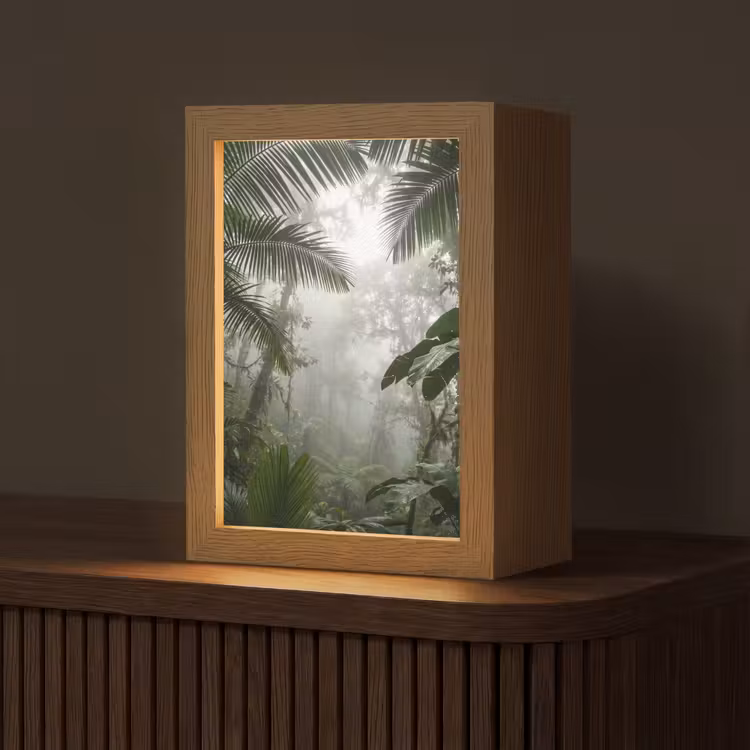 Gepersonaliseerde lightbox - Natuur - Jungle - Mist - Groen - Bladeren — 1