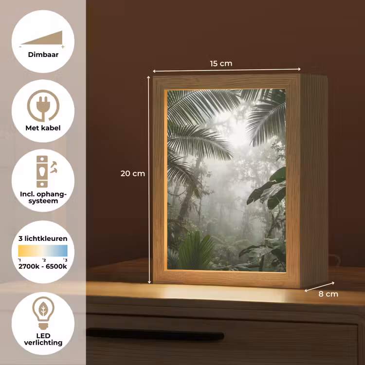 Gepersonaliseerde lightbox - Natuur - Jungle - Mist - Groen - Bladeren — 7