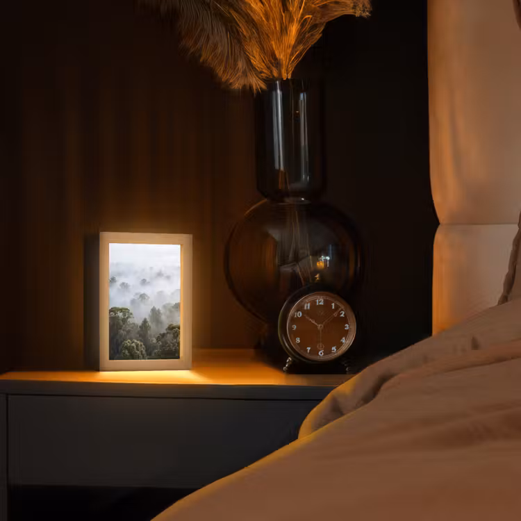 Gepersonaliseerde lightbox - Natuur - Mist - Bos - Ochtend - Goud — 2