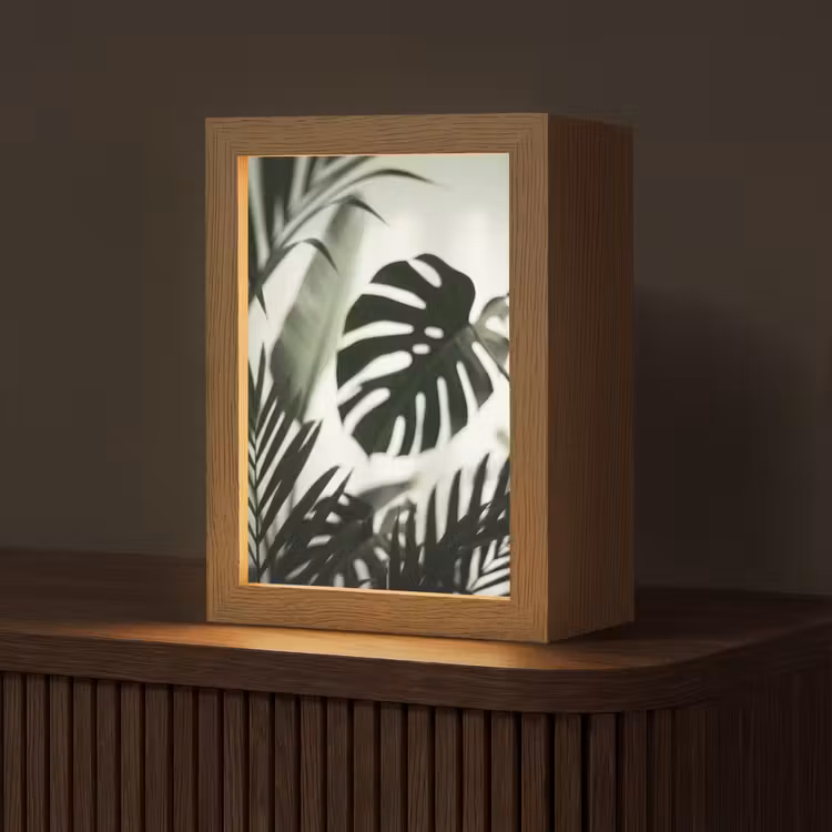 Gepersonaliseerde lightbox - Planten - Bladeren - Natuur - Minimalistisch - Groen — 1