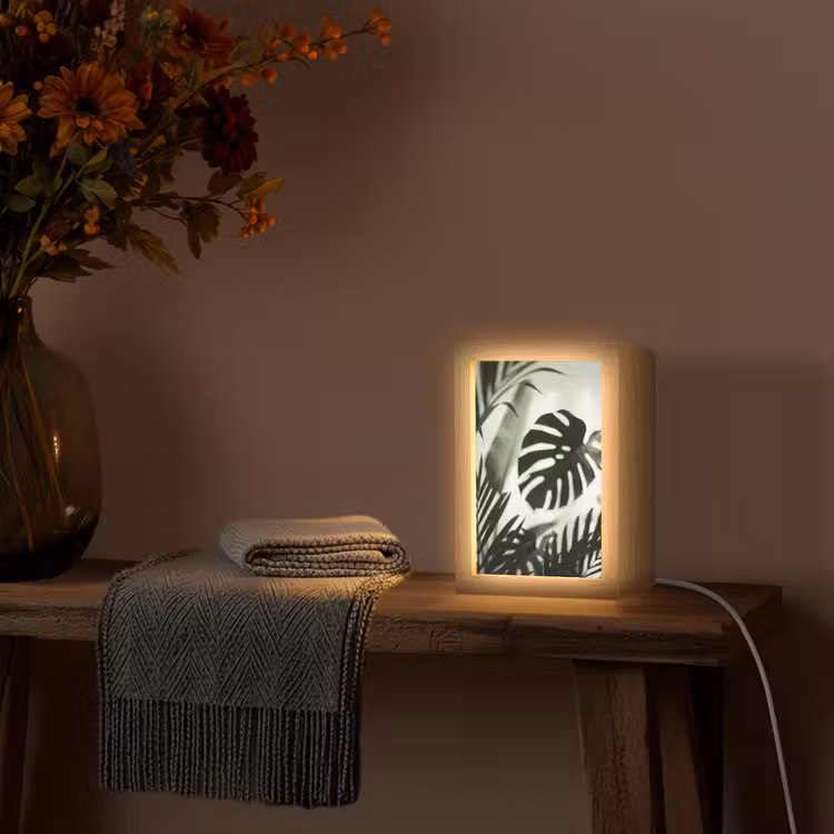 Gepersonaliseerde lightbox - Planten - Bladeren - Natuur - Minimalistisch - Groen — 3