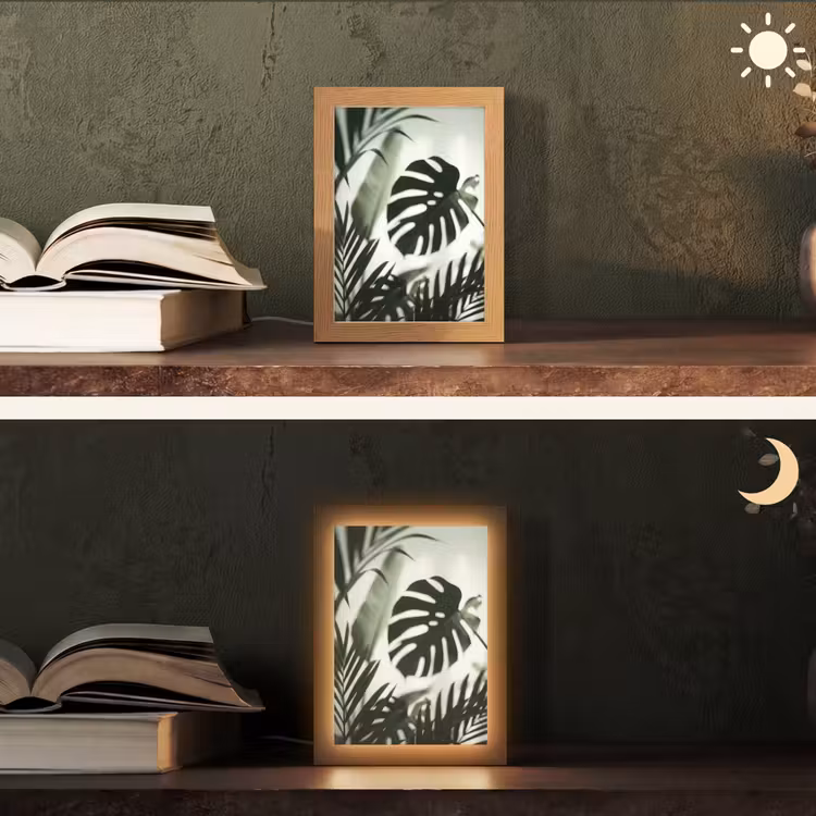Gepersonaliseerde lightbox - Planten - Bladeren - Natuur - Minimalistisch - Groen — 5