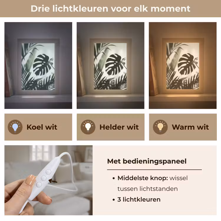 Gepersonaliseerde lightbox - Planten - Bladeren - Natuur - Minimalistisch - Groen — 6
