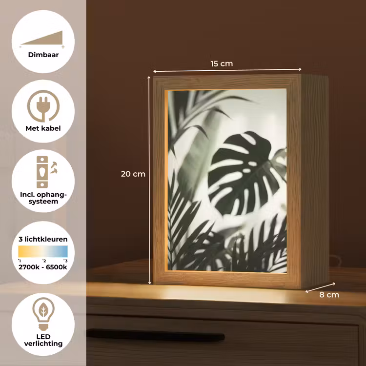 Gepersonaliseerde lightbox - Planten - Bladeren - Natuur - Minimalistisch - Groen — 7