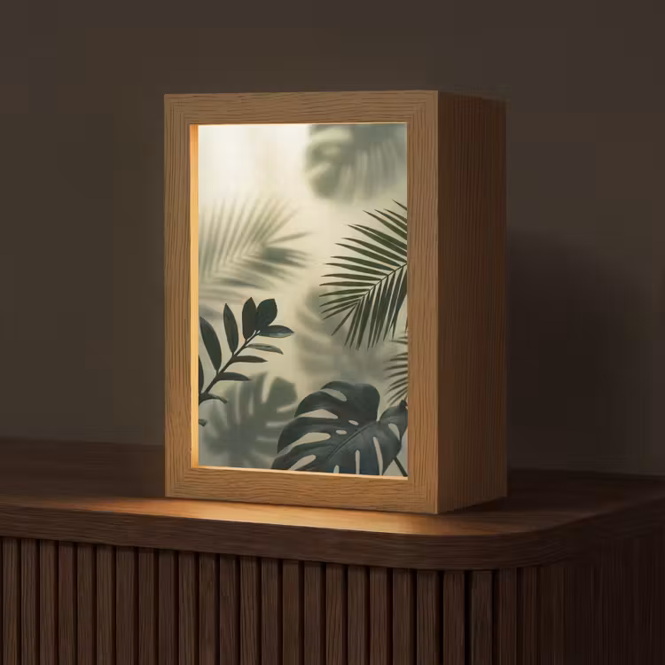 Gepersonaliseerde lightbox - Planten - Bladeren - Schaduwen - Groen - Modern — 1