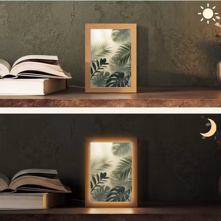Gepersonaliseerde lightbox - Planten - Bladeren - Schaduwen - Groen - Modern — 5