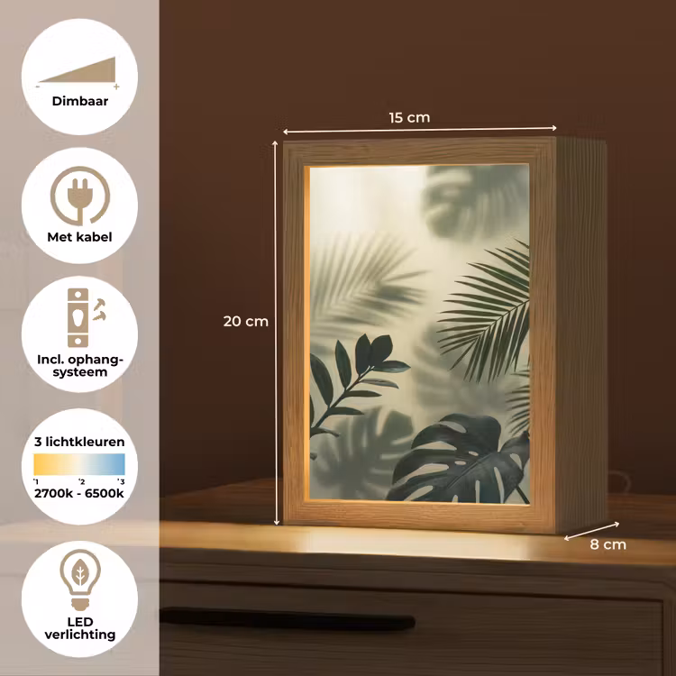 Gepersonaliseerde lightbox - Planten - Bladeren - Schaduwen - Groen - Modern — 7