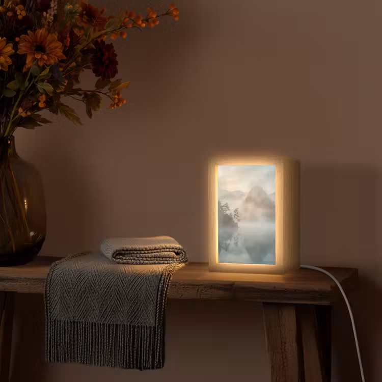 Gepersonaliseerde lightbox - Landschap - Bergen - Mist - Water - Natuur — 3