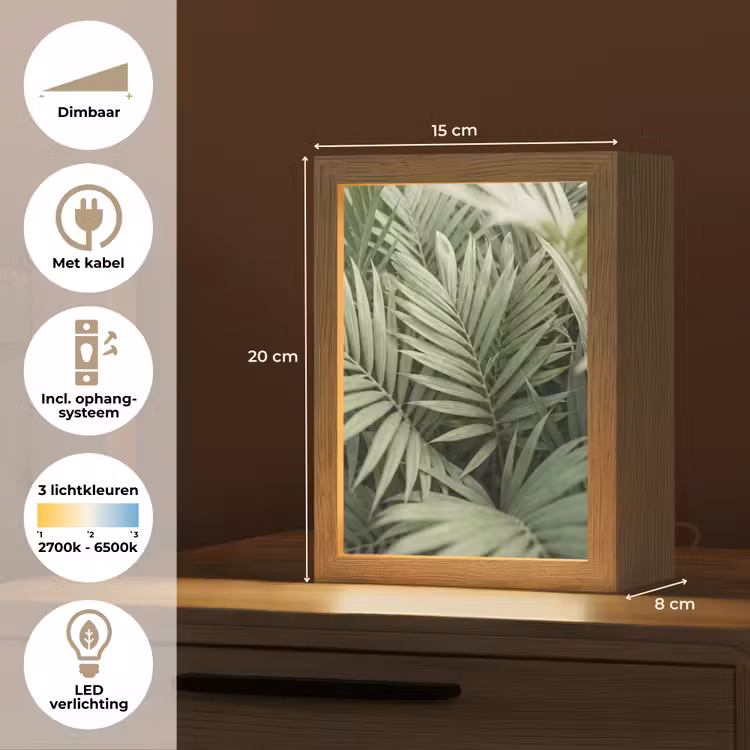 Gepersonaliseerde lightbox - Plant - Palmbladeren - Natuur - Groen — 7