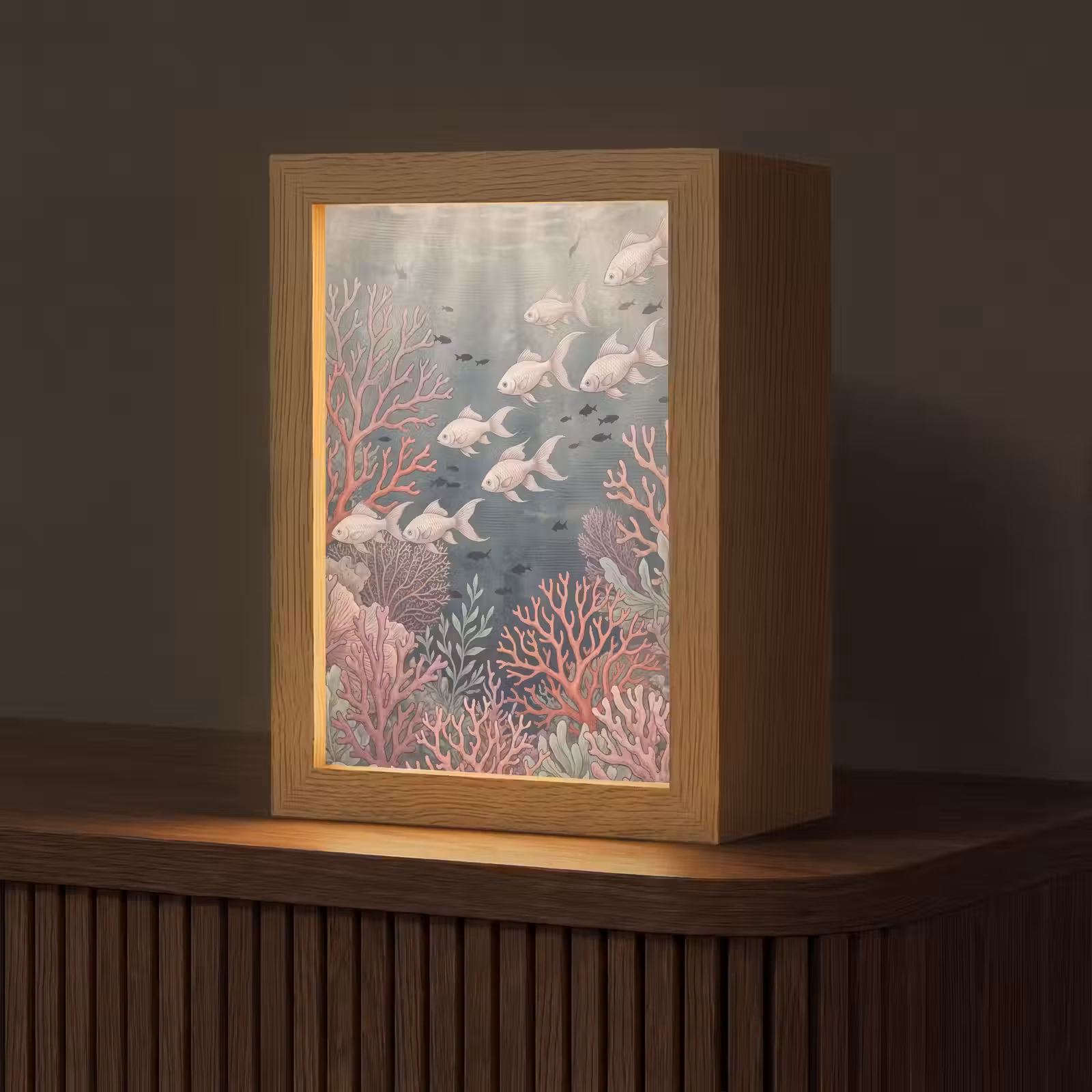 Gepersonaliseerde lightbox - Vis - Koraal - Onderwater - Illustratie - Vintage — 1
