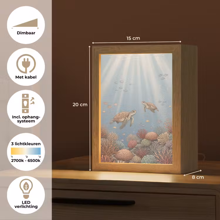Gepersonaliseerde lightbox - Schildpad - Onderwater - Natuur - Illustratie — 7