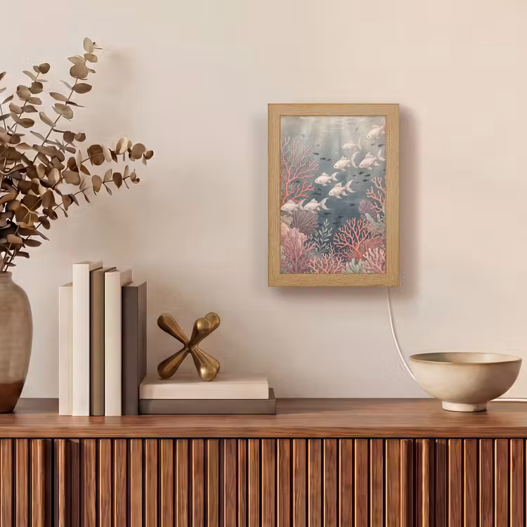 Gepersonaliseerde lightbox - Vis - Koraal - Onderwater - Illustratie - Vintage — 4