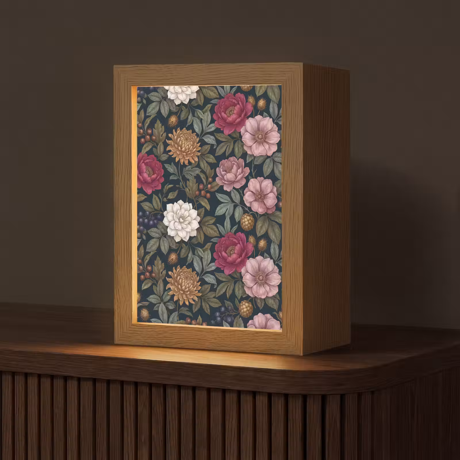 Gepersonaliseerde lightbox - Bloemen - Botanisch - Illustratie - Donker - Vintage — 1