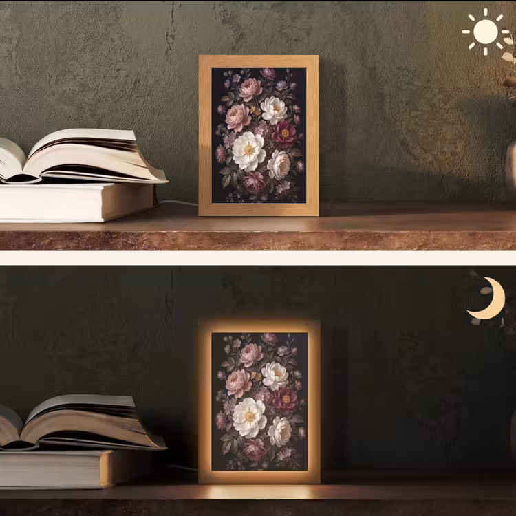 Gepersonaliseerde lightbox - Bloemen - Boeket - Klassiek - Donker - Rood — 5