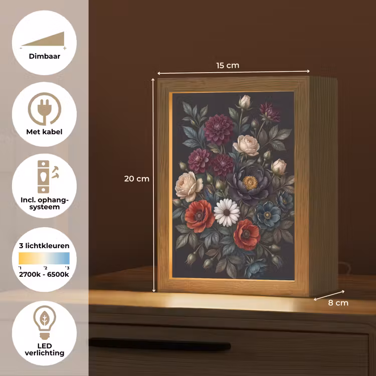 Gepersonaliseerde lightbox - Bloemen - Boeket - Natuur - Klassiek - Weelderig — 7