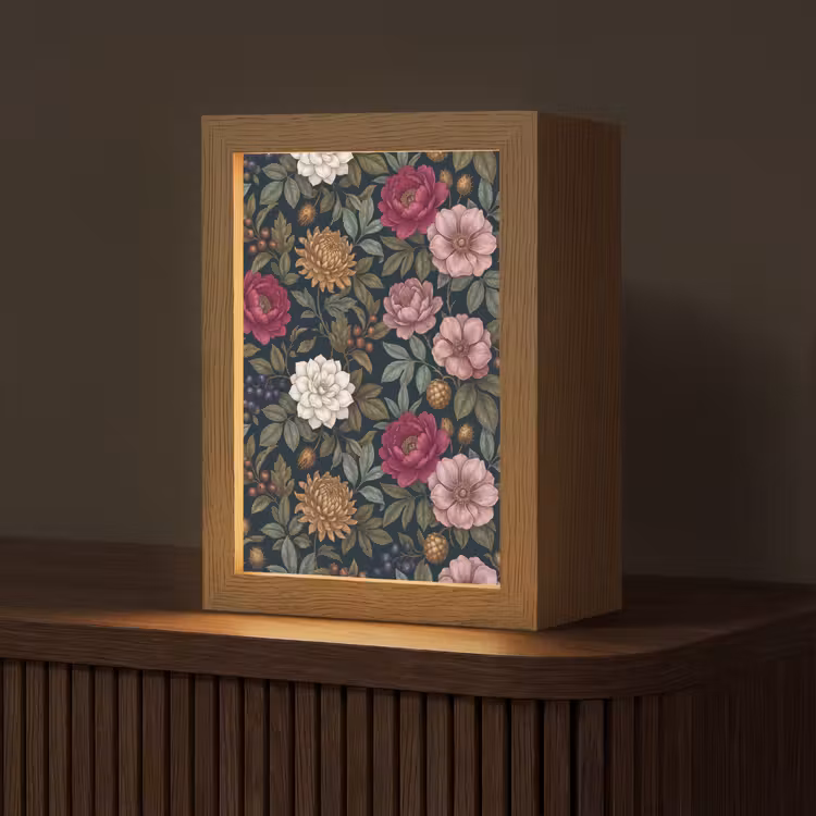 Gepersonaliseerde lightbox - Bloemen - Botanisch - Illustratie - Donker - Vintage — 1