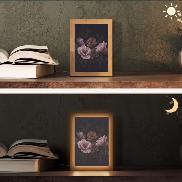 Gepersonaliseerde lightbox - Bloemen - Natuur - Roze - Donker - Modern — 5