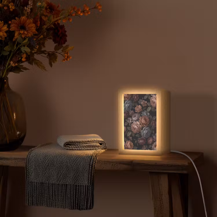 Gepersonaliseerde lightbox - Bloemen - Patroon - Vintage - Donker - Roze — 3