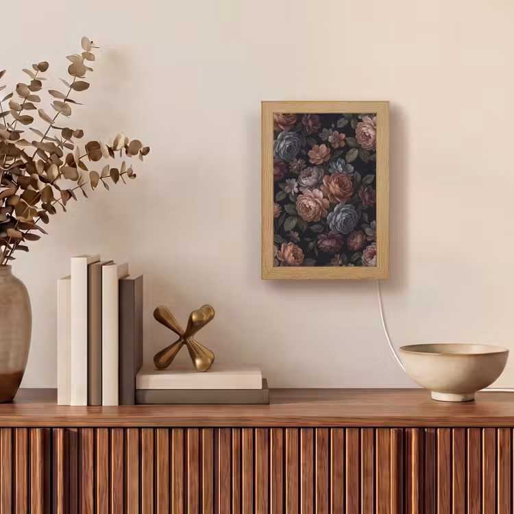 Gepersonaliseerde lightbox - Bloemen - Patroon - Vintage - Donker - Roze — 4