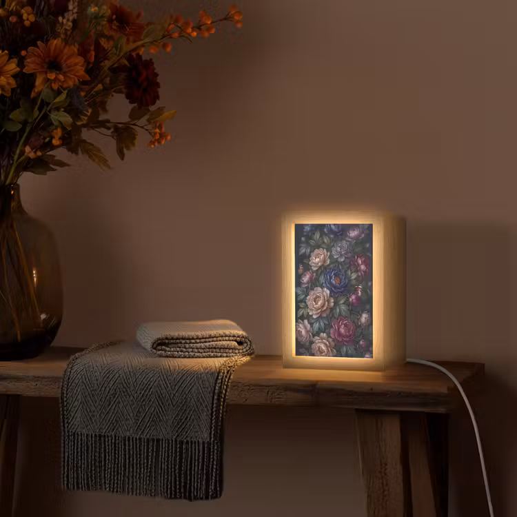 Gepersonaliseerde lightbox - Bloemen - Vlinder - Natuur - Modern - Paars — 3