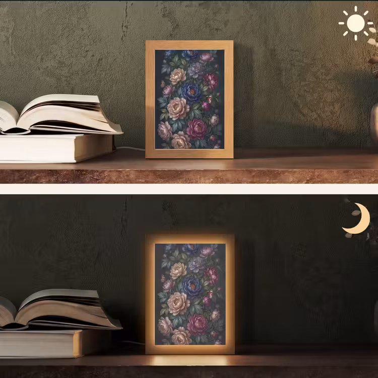 Gepersonaliseerde lightbox - Bloemen - Vlinder - Natuur - Modern - Paars — 5