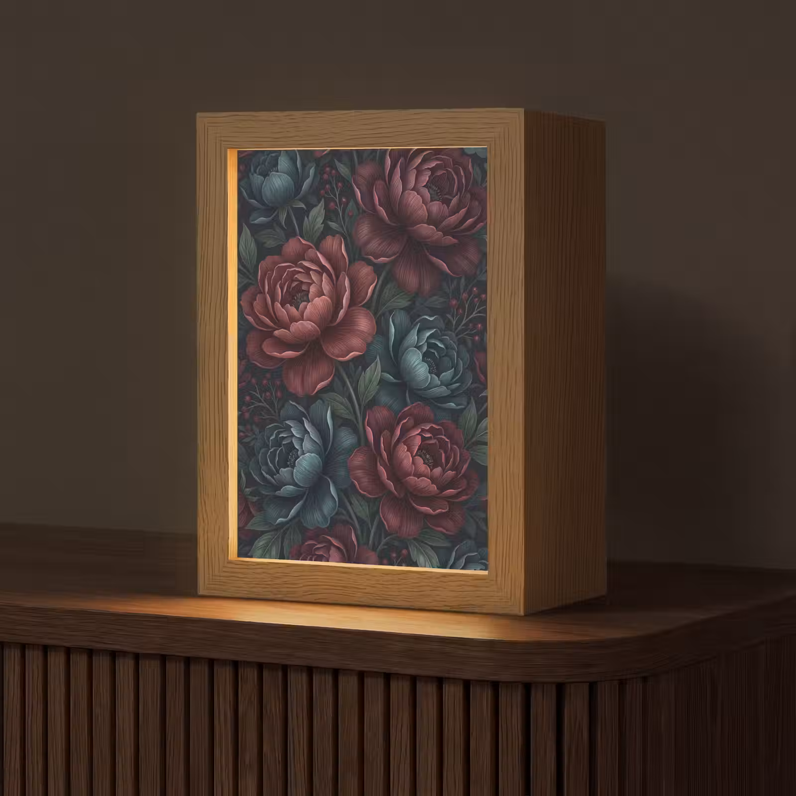Gepersonaliseerde lightbox - Bloemen - Patroon - Natuur - Klassiek - Donker — 1
