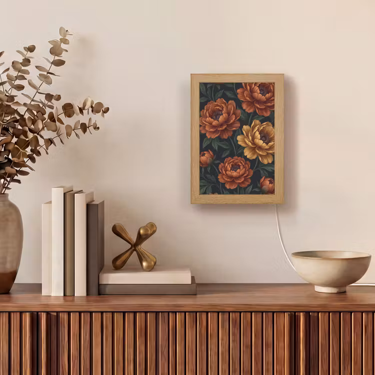 Gepersonaliseerde lightbox - Bloemen - Bladeren - Natuur - Modern - Oranje — 4